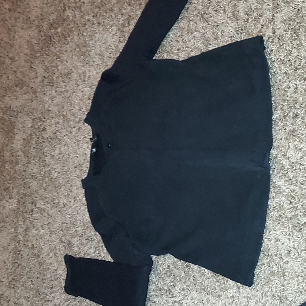 THEORY navy real soft suede zip front sweater type cardi jacket